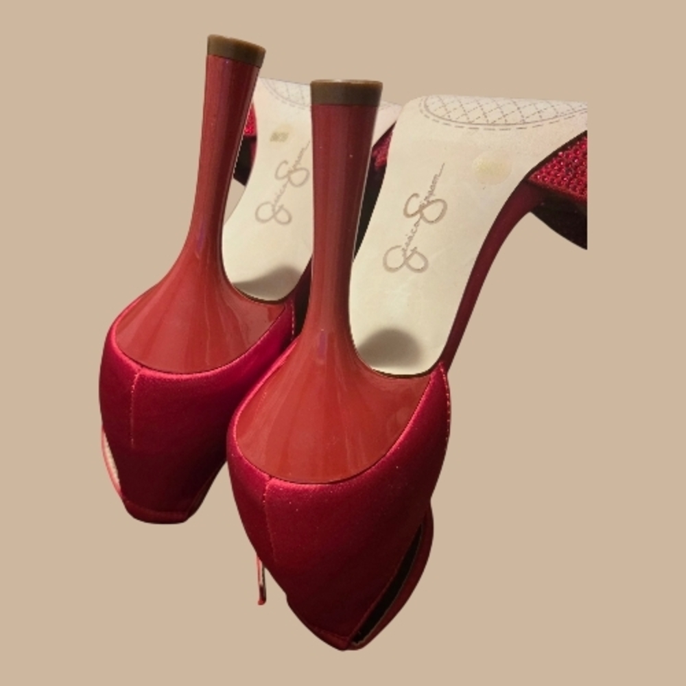 Jessica Simpson Elegant Red Women's Heels- Size 8m - Picture 5 of 7